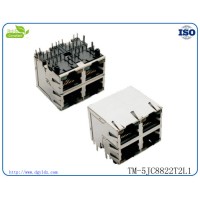 供應專業(yè)制造8P8C四口屏蔽帶LED RJ45 PCB網(wǎng)絡連接器 RJ45網(wǎng)絡連接器