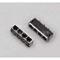 供應(yīng)10/100BASE RJ45帶濾波器屏蔽帶燈帶彈片連接器 RJ45帶濾波器 1X4帶燈插座
