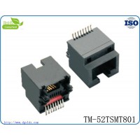 東莞市**定制RJ45連接器SMT貼片式耐高溫 灰色PCB 雙聯(lián)電話插座
