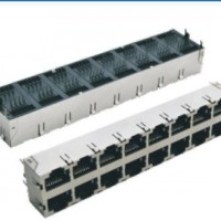 供應興伸展電子2X6聯(lián)體雙層2排網絡插座/RJ45連接器網絡插座/網絡接口母座