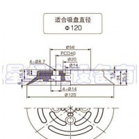 真空吸吊機的真空吸盤120mm直徑PF-120 丁晴橡膠NB