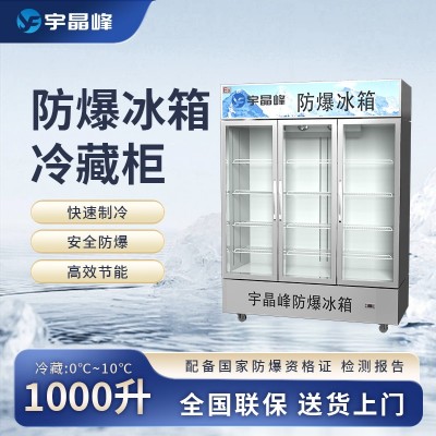 宇晶峰玻璃門防爆冰箱1000L